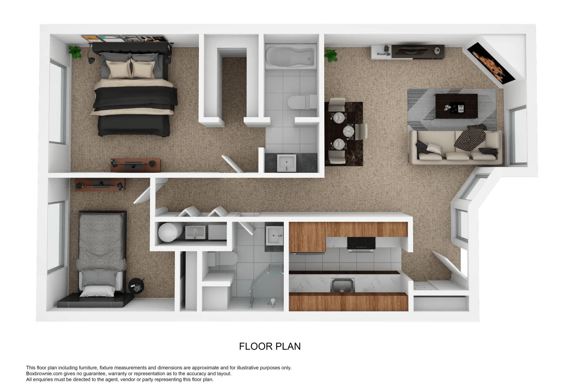 2 Bed 2 Bath C A floor plan